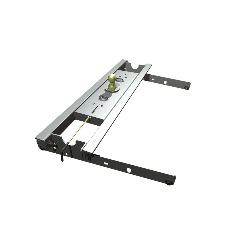 B&W Turnoverball gooseneck hitch kit GNRK1000, second angle studio render showing the latch handle side