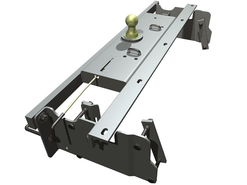 B&W Turnoverball gooseneck hitch kit GNRK1316, second angle studio render showing the latch handle side
