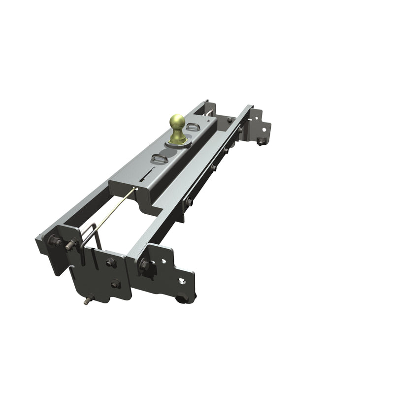 B&W Turnoverball gooseneck hitch kit GNRK1062, second angle studio render showing the latch handle side