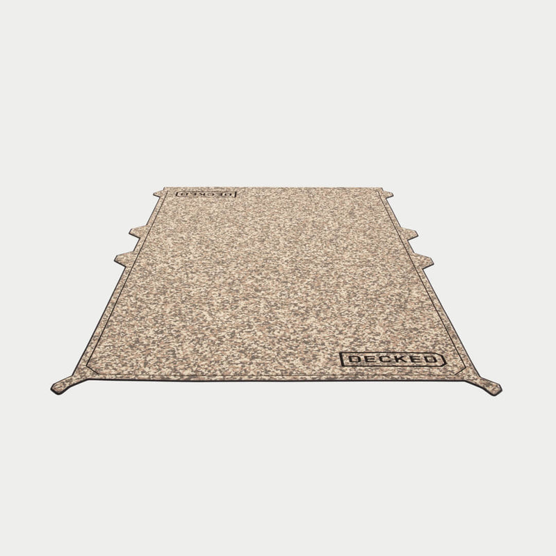 DECKED Traction Mat in tan camo for midsize long drawer systems, shown flat in studio as a single continuous panel