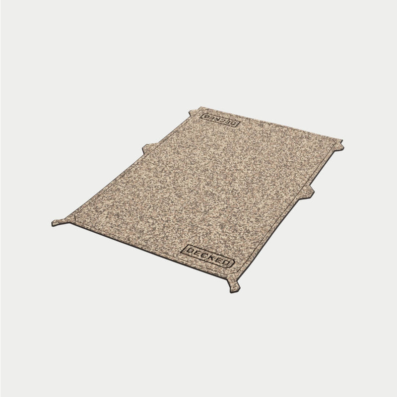 Angled studio view of the tan camo DECKED Traction Mat for midsize short drawer systems