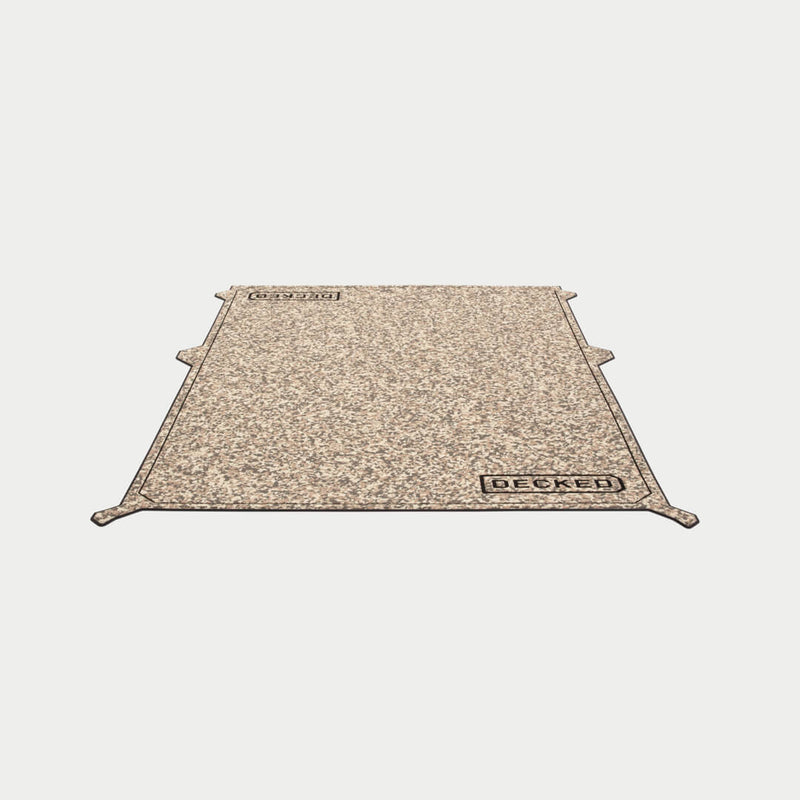DECKED Traction Mat in tan camo for midsize short drawer systems, shown flat in studio as a single continuous panel