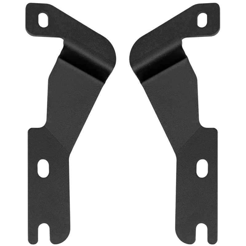 Rigid D-SS Flood A-Pillar Light Kit, pair of black A-pillar brackets on white