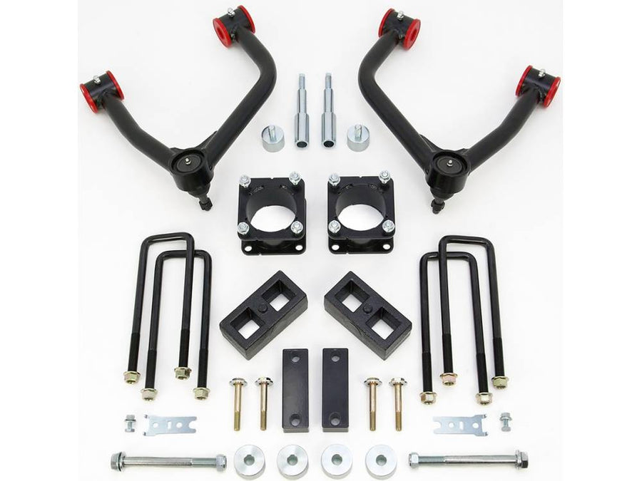 ReadyLIFT 4" Front / 2" Rear SST Lift Kit full kit on white: upper control arms, strut spacers, rear blocks and U-bolts