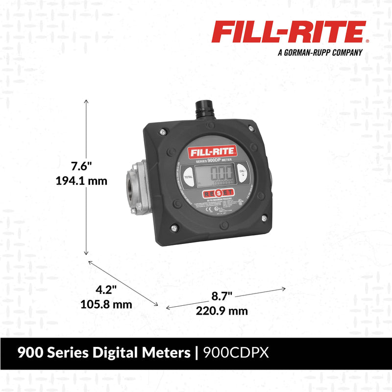 Fill-Rite 900CDP1.5 6 To 40 GPM Digital Pulse Output Meter. Accuracy Of ±1.25%. Left To Right Flow image 2