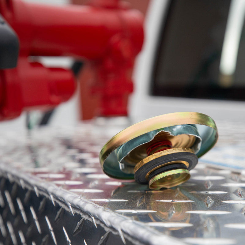 Fill-Rite FRTC tank vent cap, installed on a transfer tank