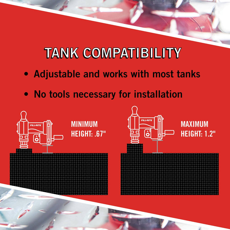 Fill-Rite TankDefender pump support, tank compatibility graphic