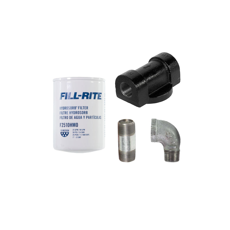 Fill-Rite 1210KTF7026, kit as sold: filter, filter head and pipe fittings