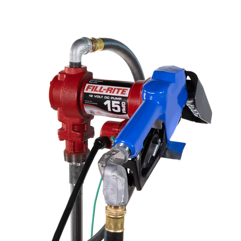 Fill-Rite FR1210HARC 12V DC 15 GPM Fuel Transfer Pump With Automatic Arctic Nozzle, opposite side view