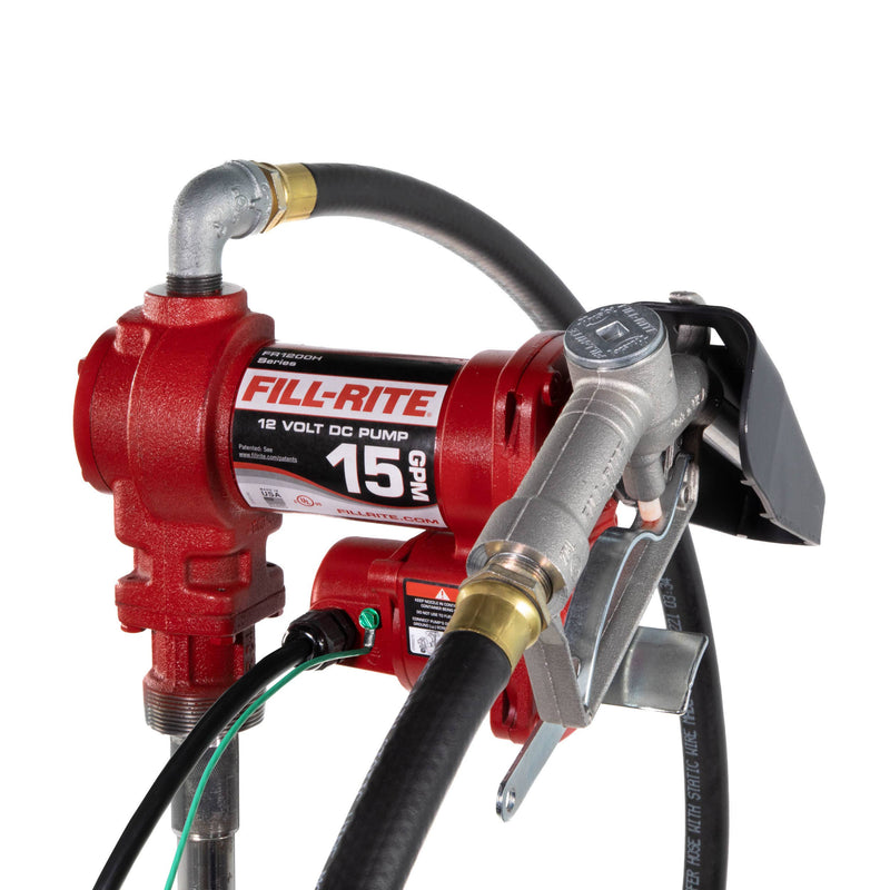 Fill-Rite FR1211HEL 57 LPM, 12V DC Pump, 3/4 in X 3.6 M Hose, 3/4 in Manual Nozzle, 1.5 Meter Ground Wire image 2