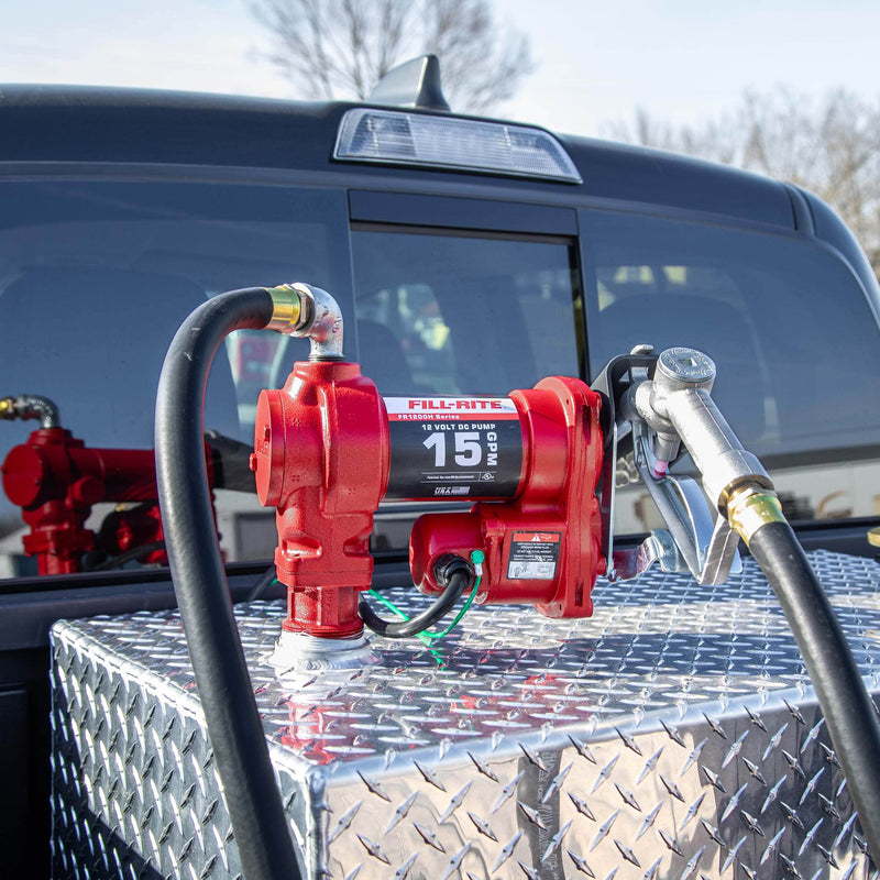 Fill-Rite FR1210H fuel transfer pump refueling equipment on the job