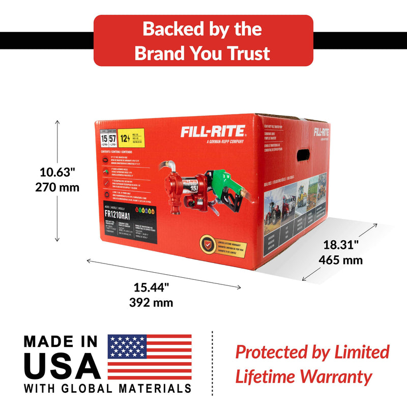 Fill-Rite FR1210HA1 12V DC 15 GPM Fuel Transfer Pump with Diesel Nozzle image 8