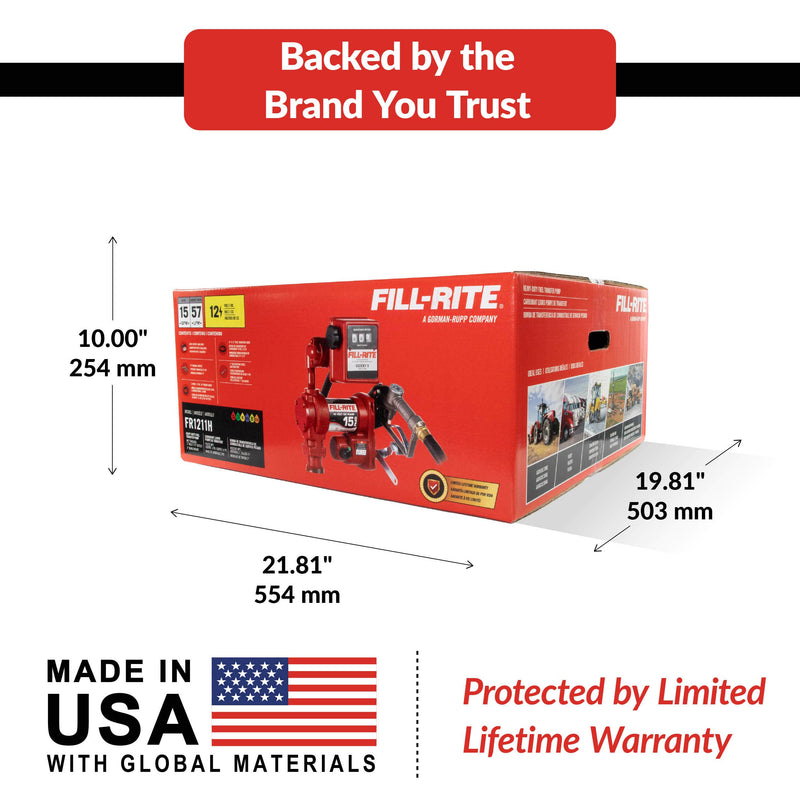 Fill-Rite FR1211H 12V DC 15 GPM Fuel Transfer Pump with Meter & Nozzle image 8