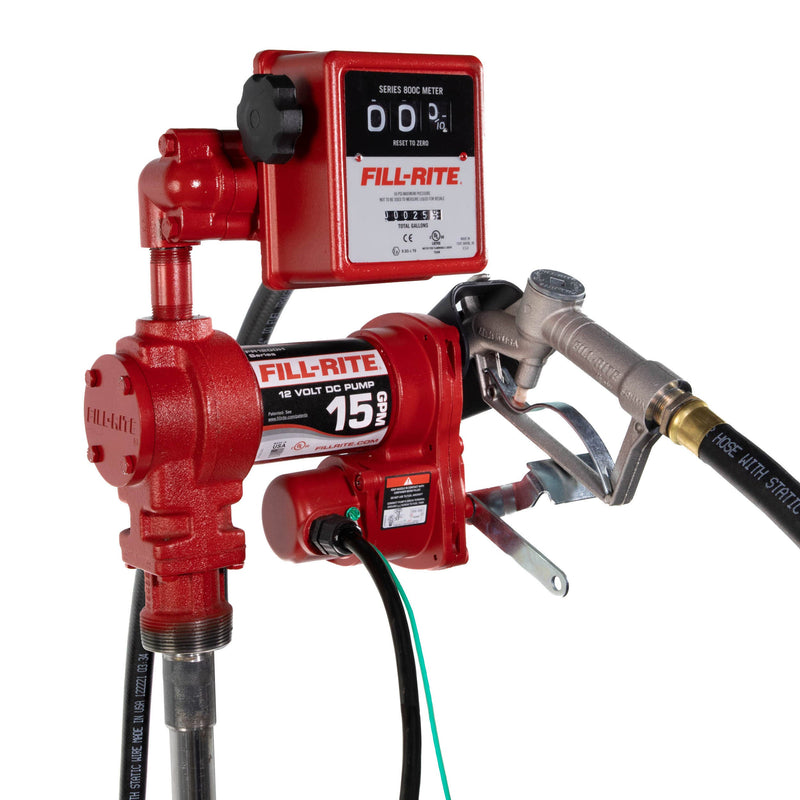 Fill-Rite FR1211H 12V DC 15 GPM Fuel Transfer Pump with Meter & Nozzle image 1