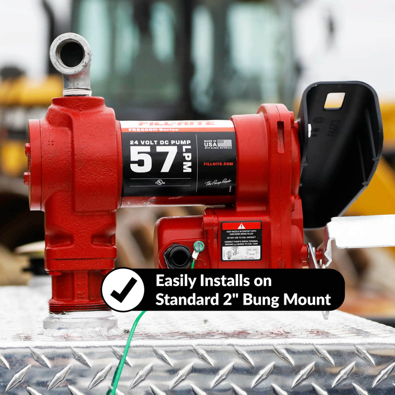 Fill-Rite FR2411GELA 24V DC Pump, Suction Pipe, 3/4inx12 ft Hose, 3/4 in Automatic Nozzle, 807cl Meter image 6