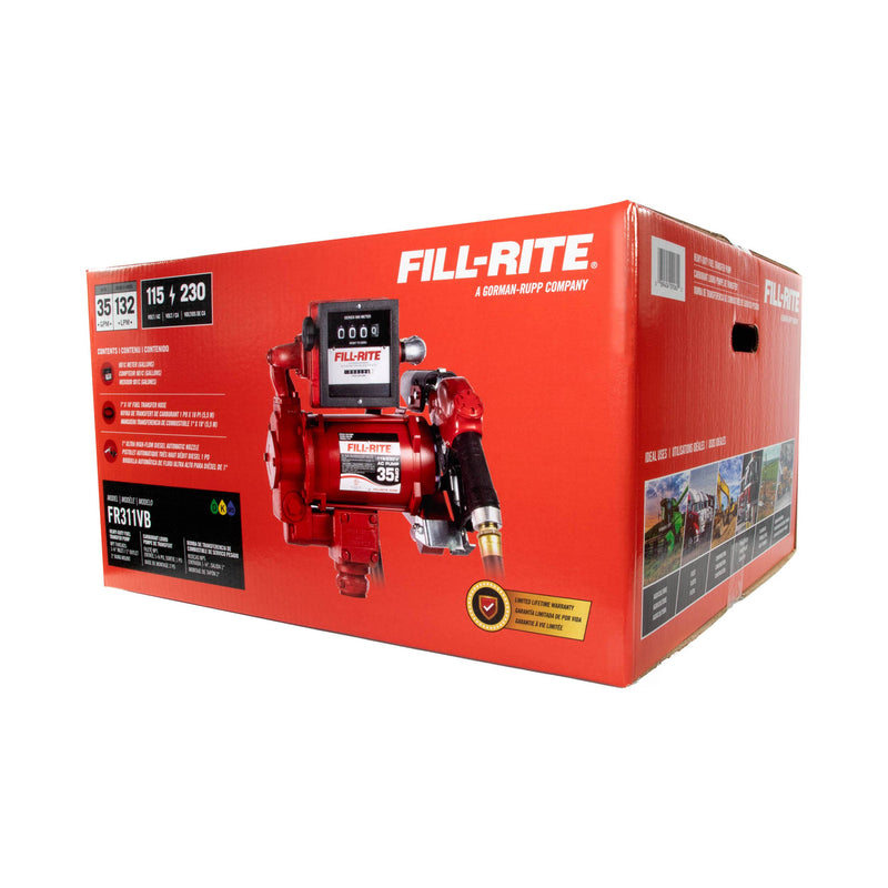 Fill-Rite FR311VB 115/230V AC 35 GPM Fuel Transfer Pump with Meter & Nozzle image 8