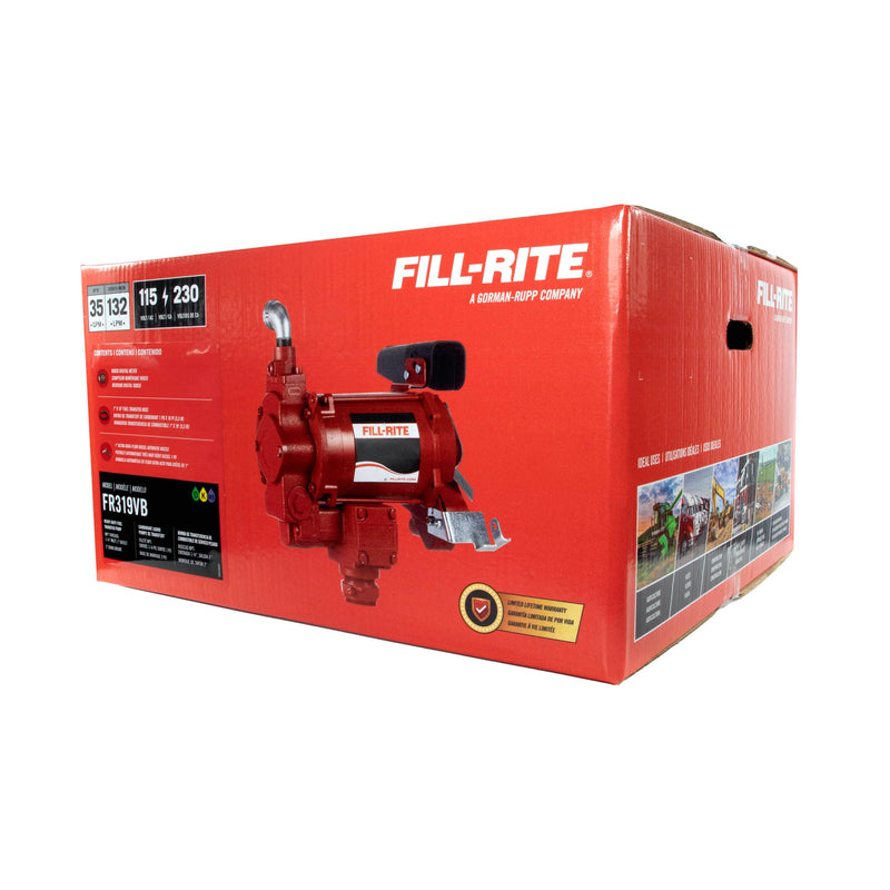 Fill-Rite FR319VB 115/230V AC 35 GPM Fuel Transfer Pump with Meter & Nozzle image 8