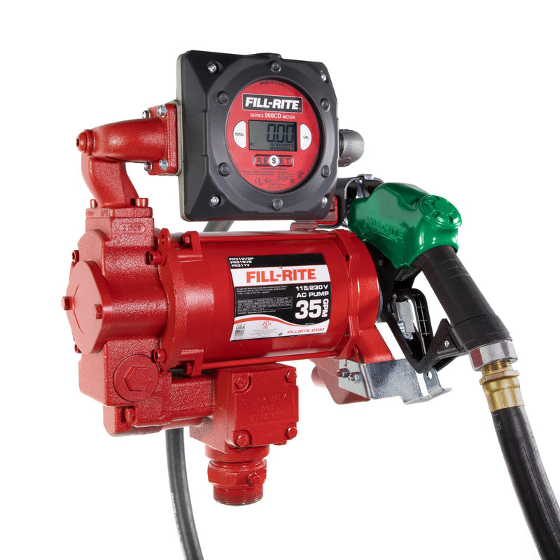 Fill-Rite FR319VB 115/230V AC 35 GPM Fuel Transfer Pump with Meter & Nozzle image 1
