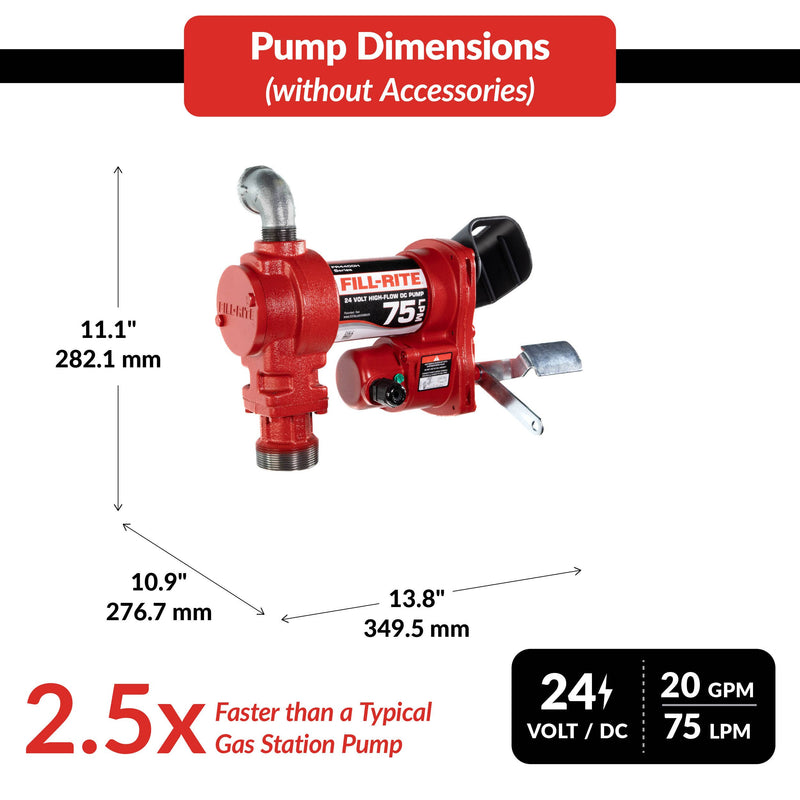 Fill-Rite FR4410H 24V DC 75 LPM Fuel Transfer Pump with Nozzle image 3