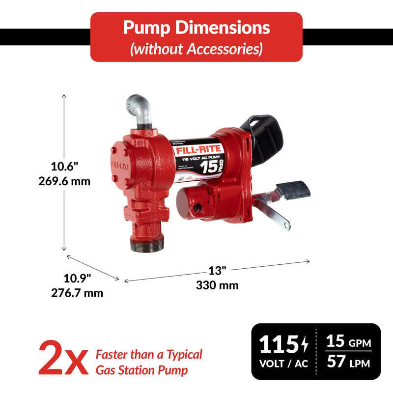 Fill-Rite FR610HA 115V AC 15 GPM Fuel Transfer Pump with Nozzle image 4