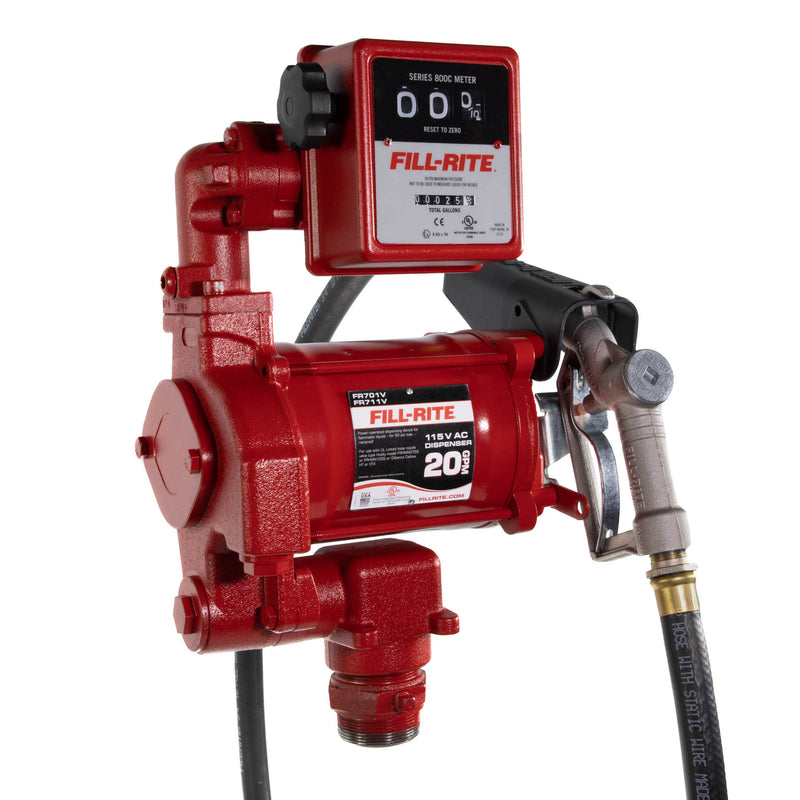 Fill-Rite FR701V 115V AC 20 GPM Fuel Transfer Pump with Meter & Nozzle image 1