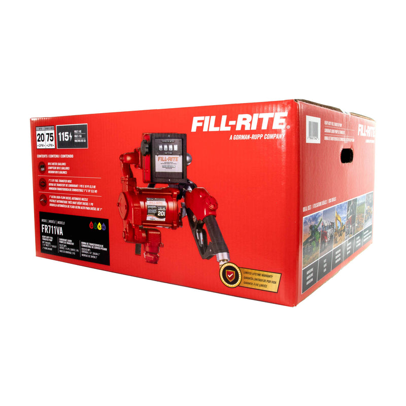 Fill-Rite FR711VA 115V AC 20 GPM Fuel Transfer Pump with Meter & Nozzle image 7