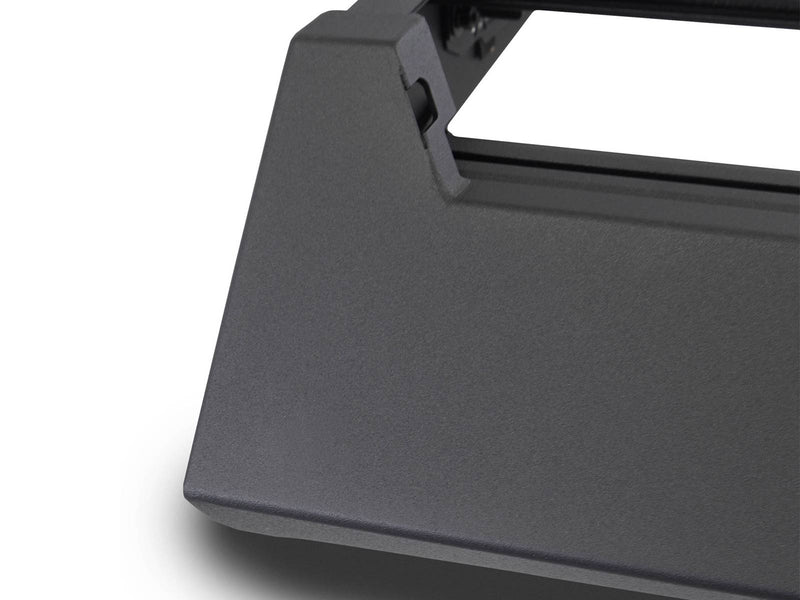 Go Rhino CEROS: close view of a textured black roof rack corner bracket
