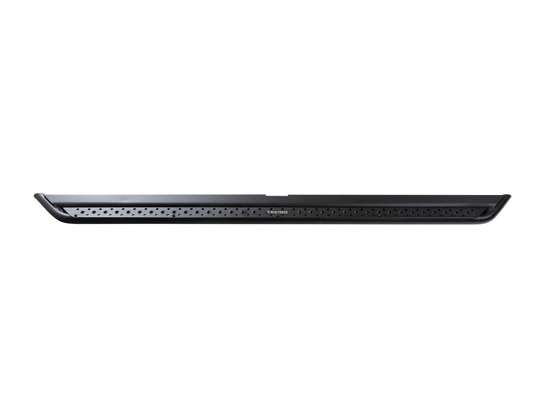Go Rhino Dominator DSS: single low-profile black slider step on white, side view