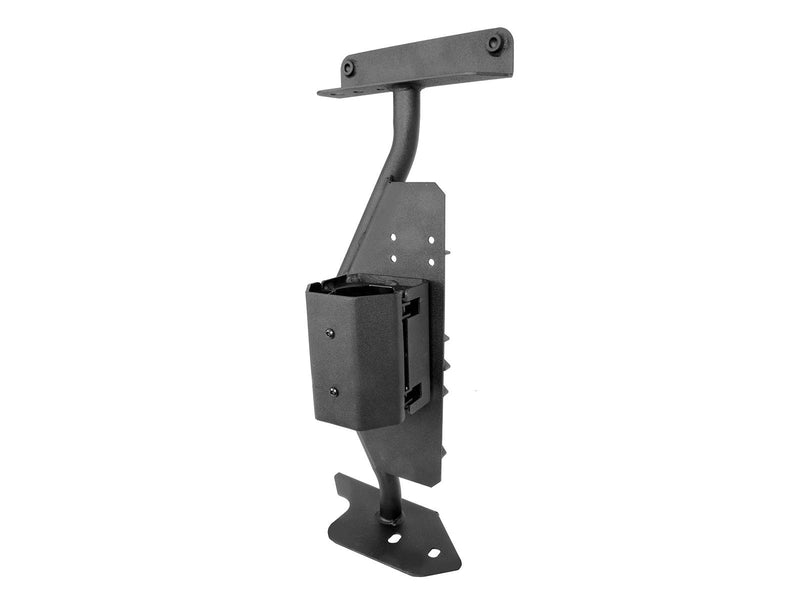 Go Rhino El Gato: black jack mount bracket with base holder and top plate on a white background (representative image of the series; the kit for this listing is made for the vehicles shown in the fitment table)