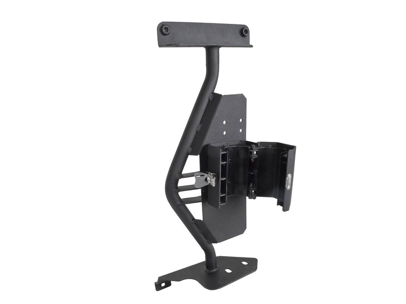 Go Rhino El Gato: black jack mount bracket with the base holder door swung open, white background