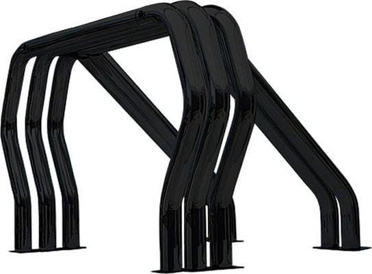 Go Rhino Bed Bars: Black sport bar with three double-tube hoops and angled rear braces on a white background