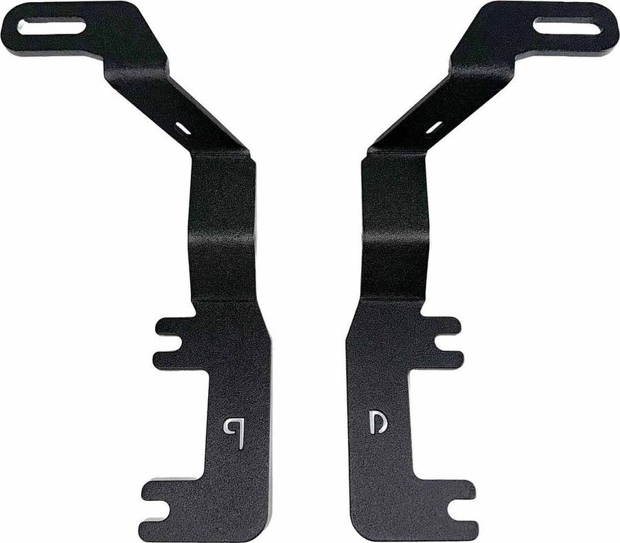 Go Rhino XE Light Mount: Pair of textured black ditch light mount brackets on white