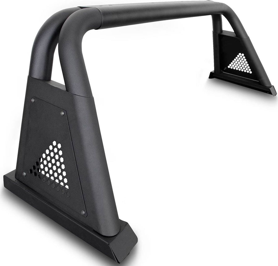 Go Rhino Sport Bar 3.0: Black sport bar with hex vent side posts on a white background