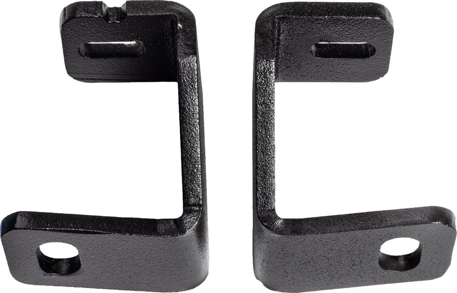 Go Rhino XE Light Mount: Pair of black U-shaped light mount brackets on white