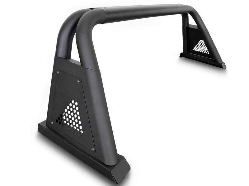 Go Rhino Sport Bar 3.0: black sport bar with hex vent side posts on a white background (representative image of the series; the kit for this listing is made for the vehicles shown in the fitment table)