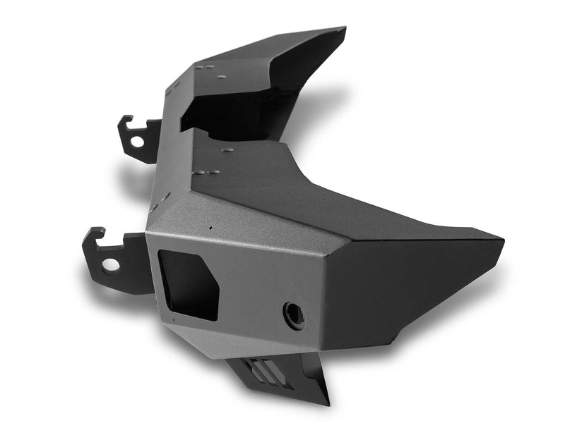 Go Rhino Trailline: black bumper end section with fog light opening on white