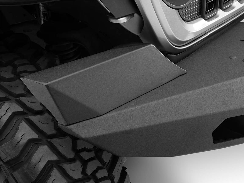 Go Rhino Trailline: close-up of a front bumper end wing above an off-road tire