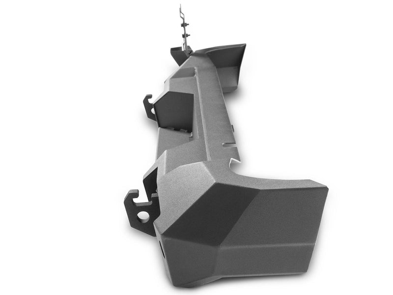 Go Rhino Trailline: end-on studio view of a rear bumper corner and mounting tabs
