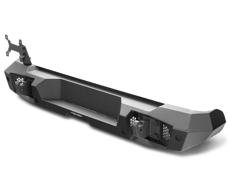 Go Rhino Trailline: full-width rear bumper with tire carrier bracket, angled studio view