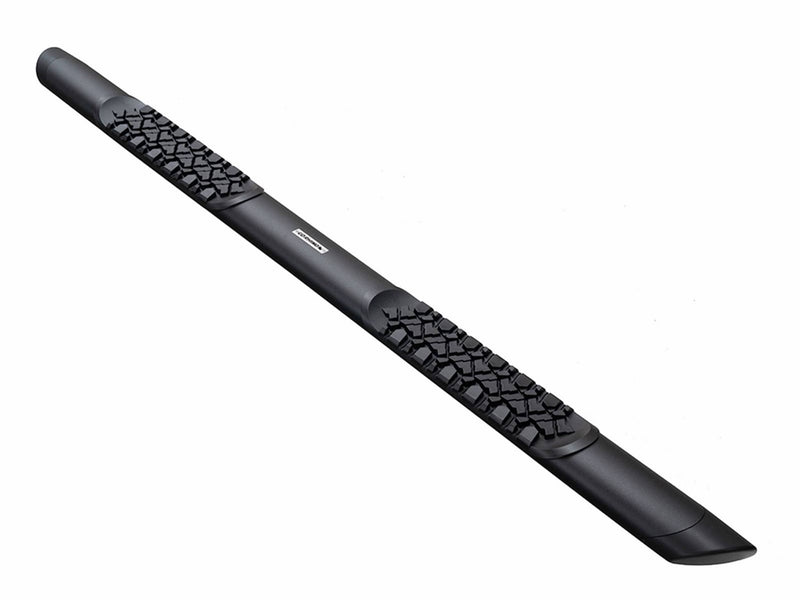 Single textured black V3 side step with two tire-tread step pads, angled studio view