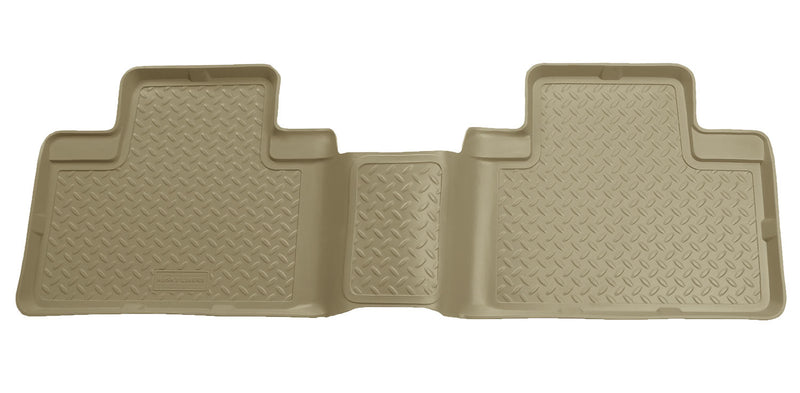Husky Liners Classic Style: tan one-piece second-row floor liner on a white background
