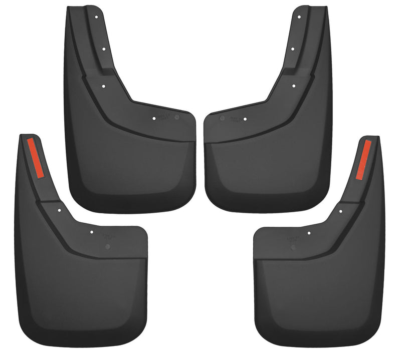 Husky Liners Custom Molded: four black custom-molded mud guards (front and rear pairs) on a white background