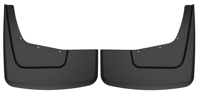 Husky Liners Custom Molded: pair of black custom-molded mud guards on a white background