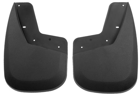 Husky Liners Custom Molded: pair of black custom-molded mud guards on a white background