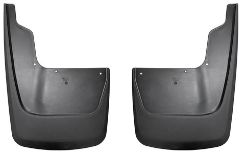 Husky Liners Custom Molded: pair of black custom-molded mud guards on a white background