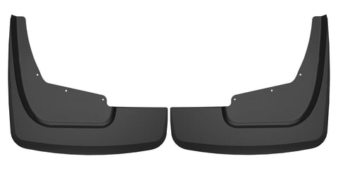 Husky Liners Custom Molded: pair of black custom-molded mud guards on a white background