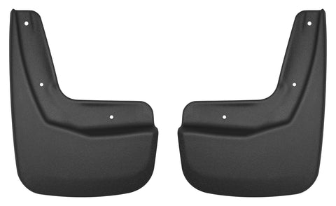 Husky Liners Custom Molded: pair of black molded rear mud guards on a white background