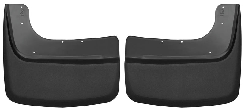 Husky Liners Custom Molded: pair of black molded rear mud guards on a white background