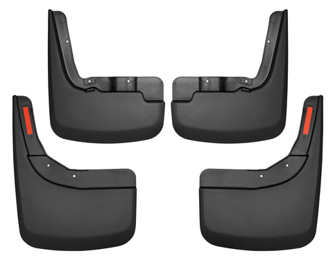Husky Liners Custom Molded: set of four black custom-molded mud guards, front and rear pairs, on a white background