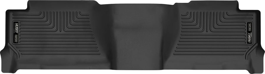 Husky Liners X-act Contour Floor Liners: Black X-act Contour one-piece second-row floor liner on a white background